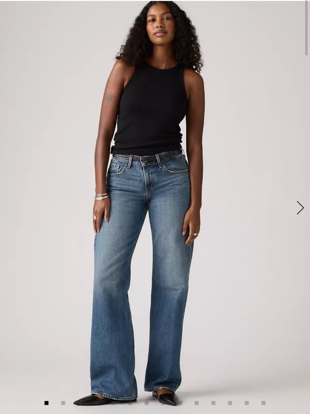 Levi's Premium Low Loose Womens Jeans 32x30 Blue Straight Wide Leg Baggy Loose